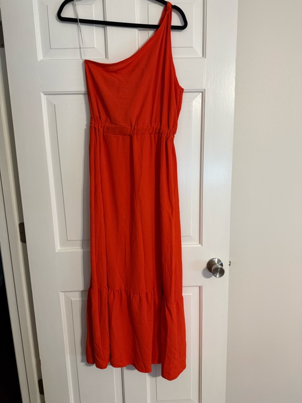 Rolla Coster One-Shoulder Maxi Dress in Bright Orange